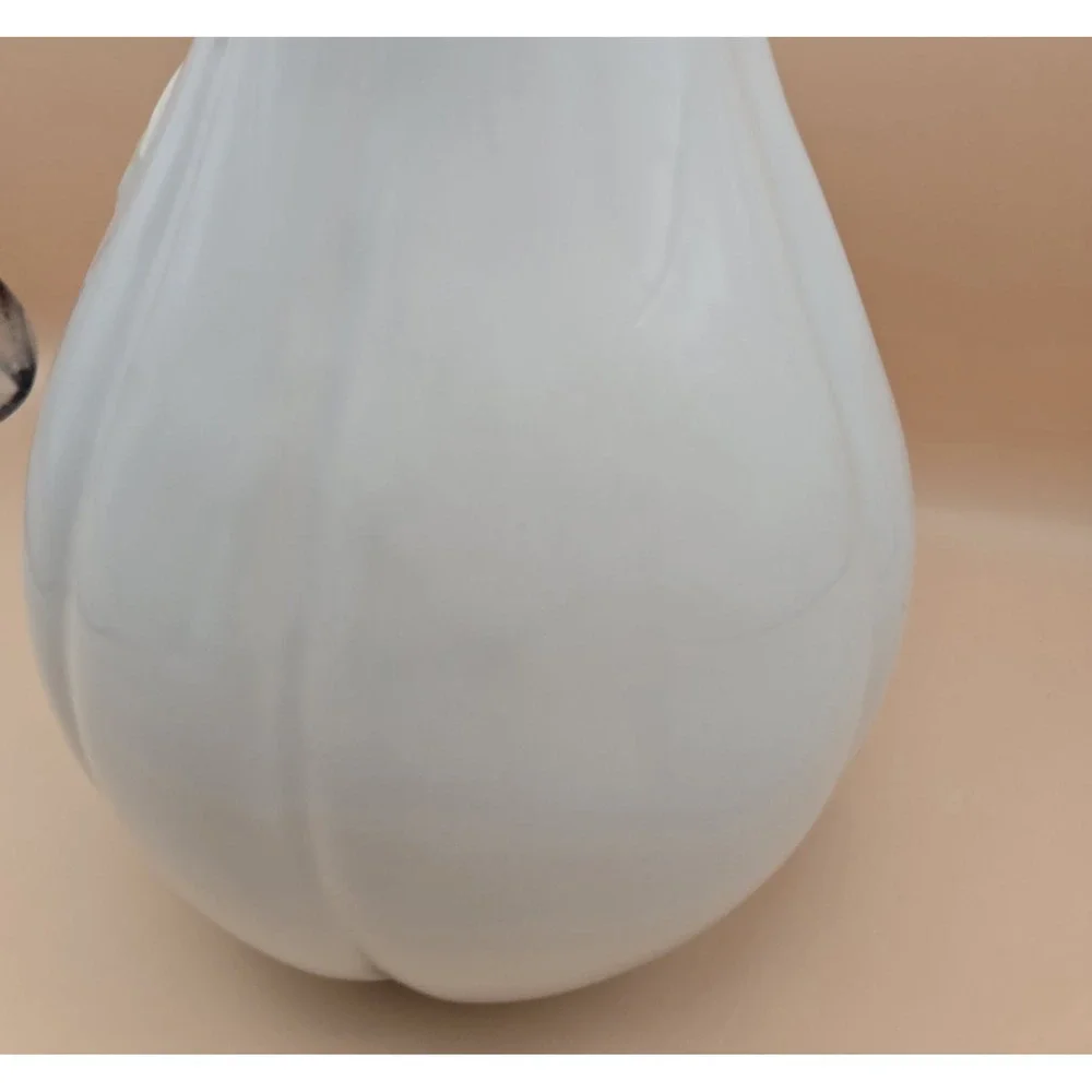 Ceramic Pitcher Gourd White‎ And Light Green Embossed
